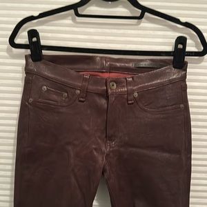 Rag and Bone, Mid Rise, Chocolate lambskin pants